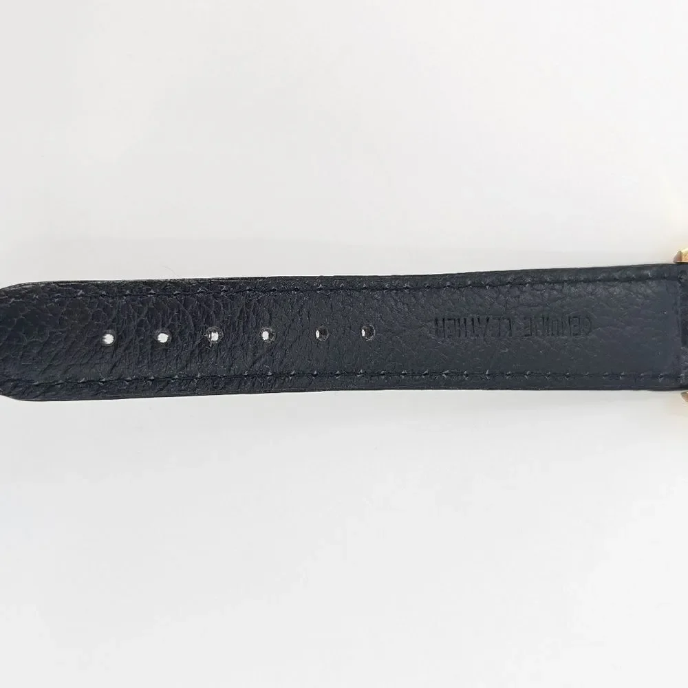 Armitron Looney Tunes Collectors Edition Gold Black Leather Band Watch